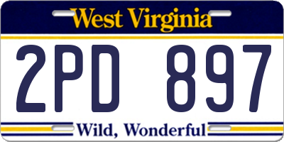 WV license plate 2PD897