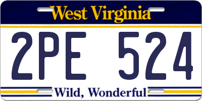 WV license plate 2PE524