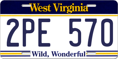 WV license plate 2PE570
