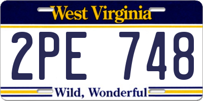 WV license plate 2PE748