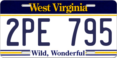 WV license plate 2PE795