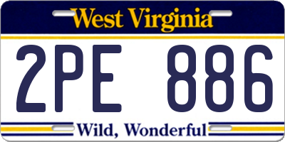 WV license plate 2PE886