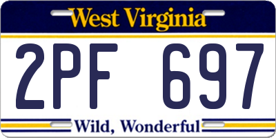 WV license plate 2PF697