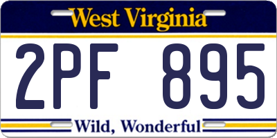 WV license plate 2PF895