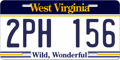 WV license plate 2PH156