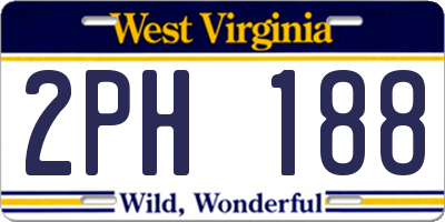 WV license plate 2PH188