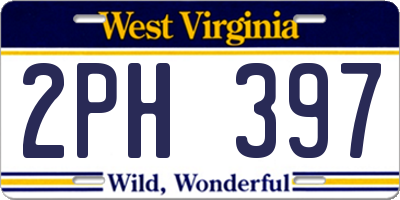 WV license plate 2PH397