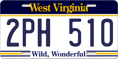 WV license plate 2PH510