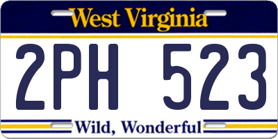 WV license plate 2PH523