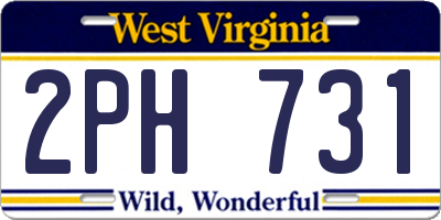 WV license plate 2PH731