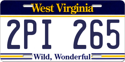 WV license plate 2PI265