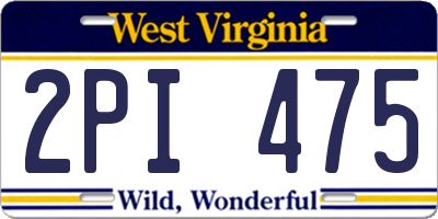 WV license plate 2PI475