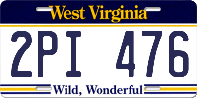 WV license plate 2PI476