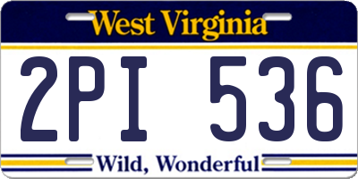 WV license plate 2PI536