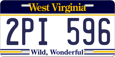WV license plate 2PI596