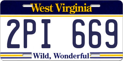 WV license plate 2PI669