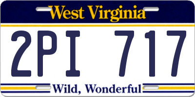 WV license plate 2PI717