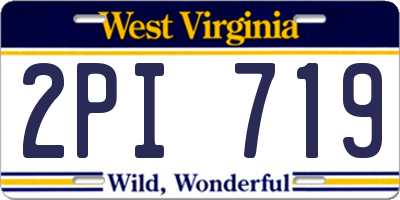 WV license plate 2PI719