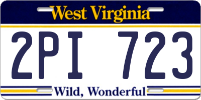 WV license plate 2PI723