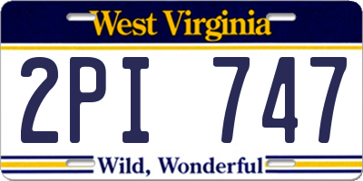 WV license plate 2PI747