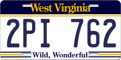 WV license plate 2PI762