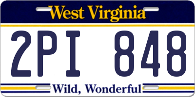 WV license plate 2PI848