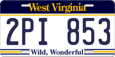 WV license plate 2PI853