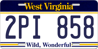 WV license plate 2PI858