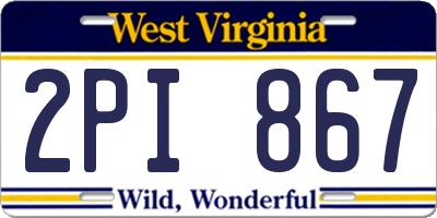 WV license plate 2PI867