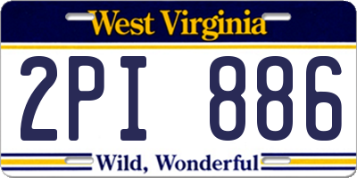 WV license plate 2PI886