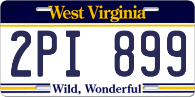 WV license plate 2PI899