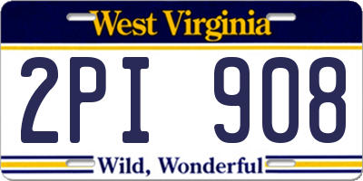 WV license plate 2PI908