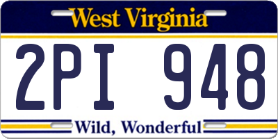 WV license plate 2PI948
