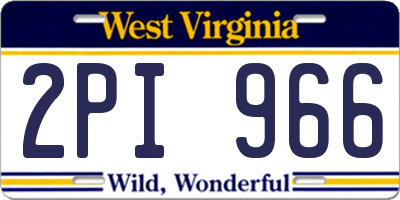WV license plate 2PI966
