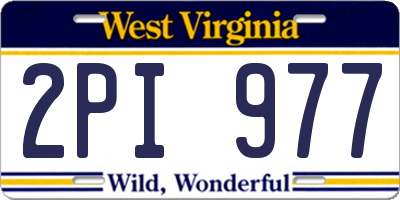 WV license plate 2PI977