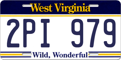 WV license plate 2PI979