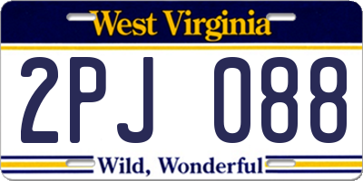 WV license plate 2PJ088