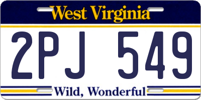 WV license plate 2PJ549
