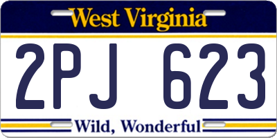 WV license plate 2PJ623