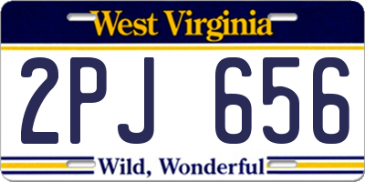 WV license plate 2PJ656