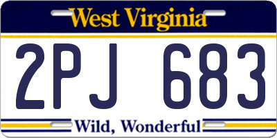 WV license plate 2PJ683
