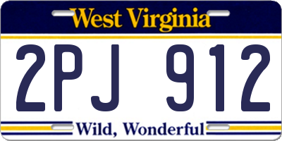 WV license plate 2PJ912