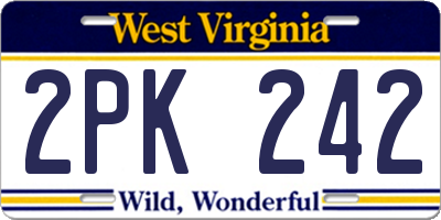 WV license plate 2PK242