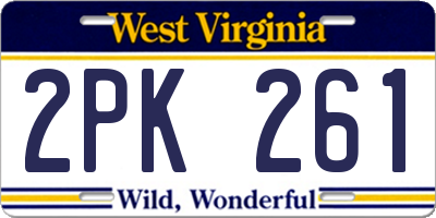 WV license plate 2PK261