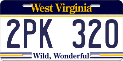 WV license plate 2PK320