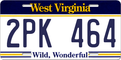 WV license plate 2PK464