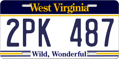 WV license plate 2PK487