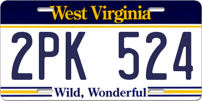 WV license plate 2PK524