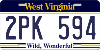 WV license plate 2PK594