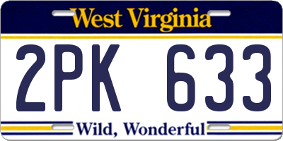 WV license plate 2PK633